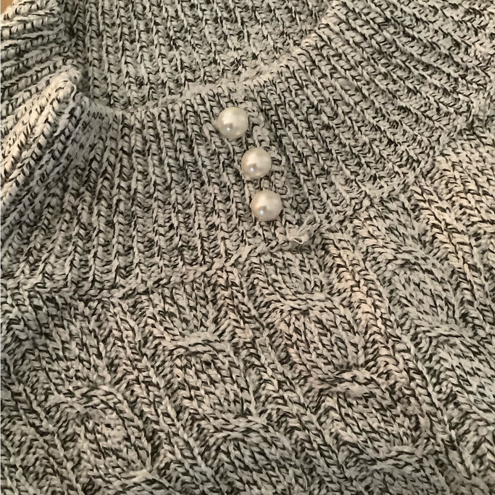 PRETTY NWT KAREN SCOTT 3X BLACK/WHITE/GRAY TWEED SWEATER - Picture 3 of 6
